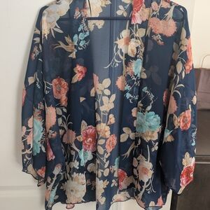 Renee C Floral Sheer Kimono